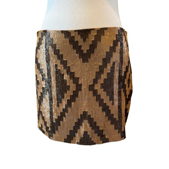 Haute Hippie Taupe Matte Sequin Mini Skirt NWOT Size Small - Picture 10 of 10